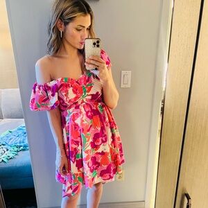 🔥💗Summer Wedding Guest dress smocked off shoulder